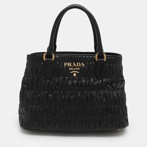Prada Black Nappa Gaufre Leather Tote